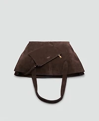 Mango Women's Suede Shopper Bag