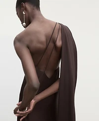 Mango Women's Asymmetrical Satin Dress