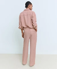 Mango Women's Pleated Striped Pants