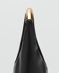 Mango Women's Metal Handle Handbag