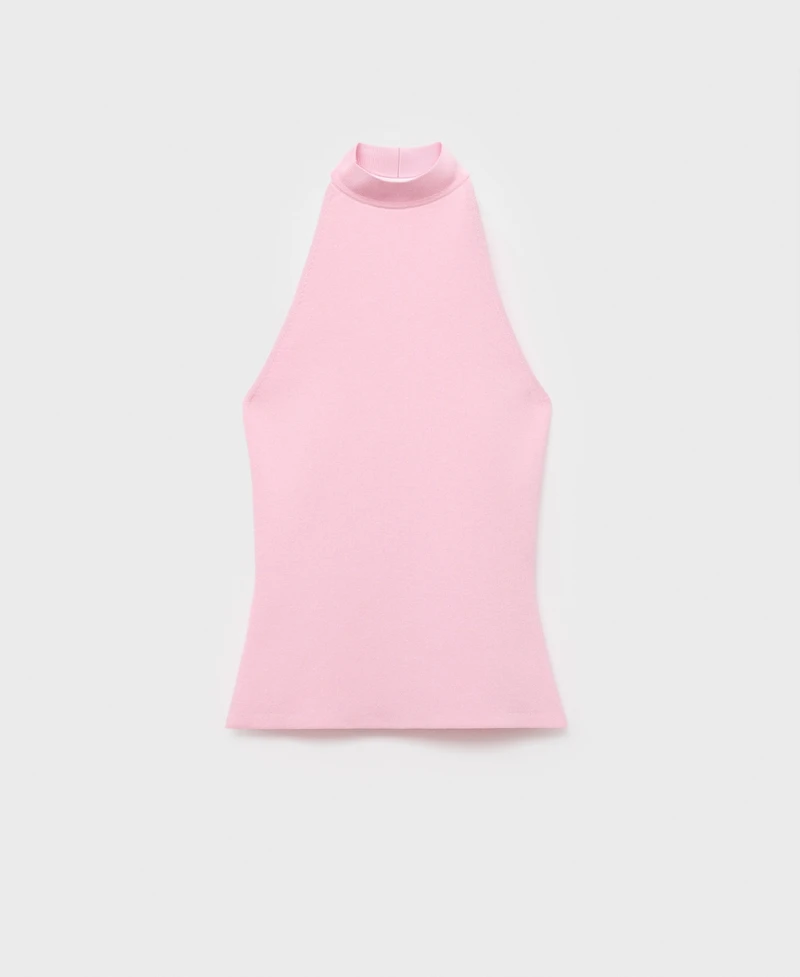 Mango Women's Halter-Neck Knitted Top