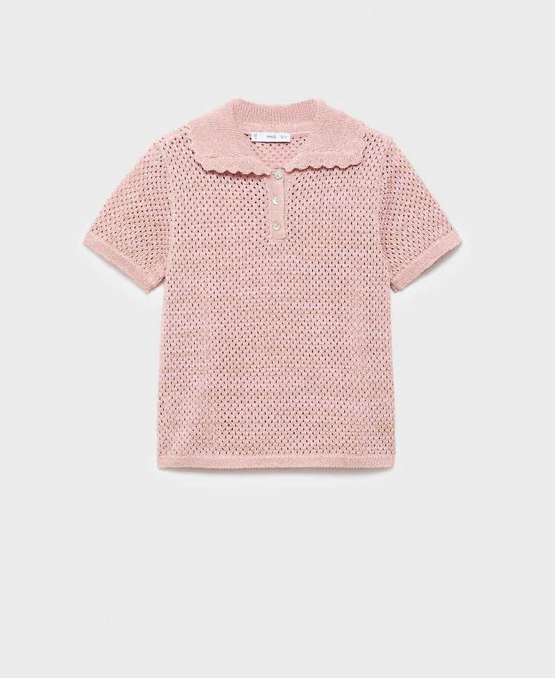 Mango Women's Short-Sleeved Crochet Sweater