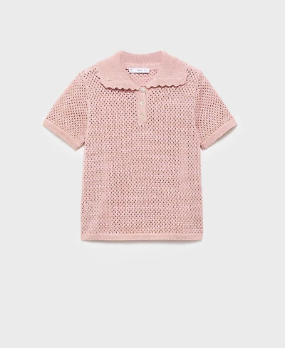 Mango Women's Short-Sleeved Crochet Sweater