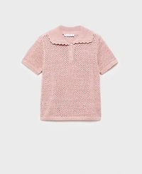 Mango Women's Short-Sleeved Crochet Sweater
