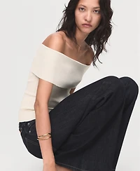 Mango Women's Strapless Knitted Top