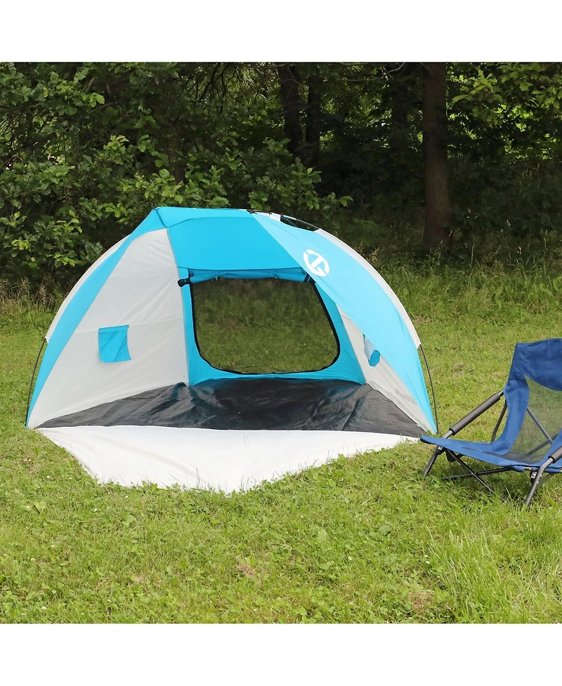 Tahoe Gear Cruz Bay Summer Sun Shelter and Beach Shade Tent Canopy, Blue & White
