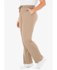 Woman Within Women's Tall Sport Knit Straight-Leg Pull-On Pants