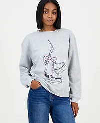 Grayson Threads, The Label Juniors' Ice Skates Graphic-Print Sweatshirt