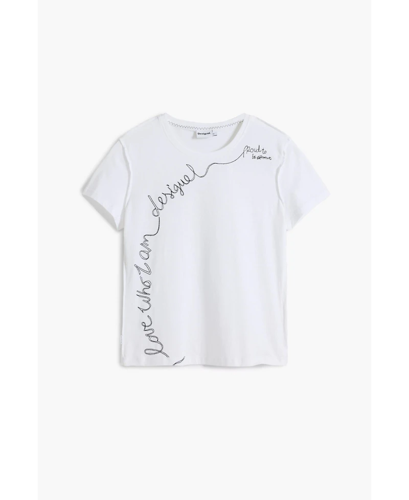Desigual Women's T-shirt with embroidered phrase