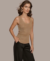Donna Karan New York Women's Novelty Sleeveless Scoop Neck Sweater