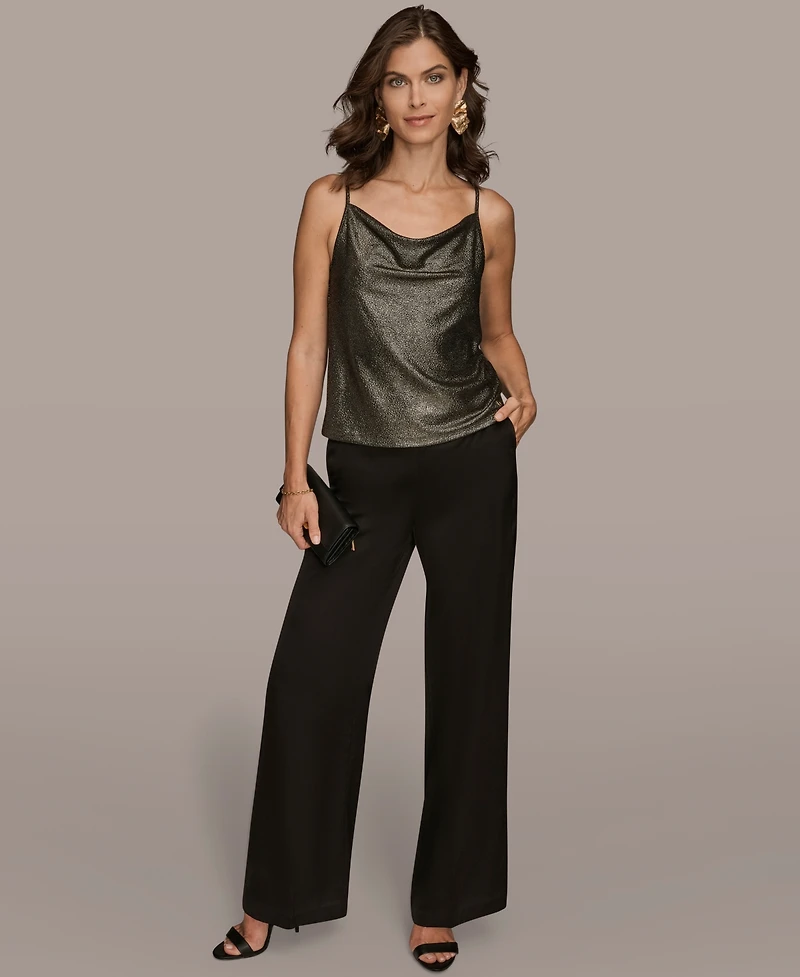 Donna Karan New York Petite Cowl-Neck Metallic Camisole