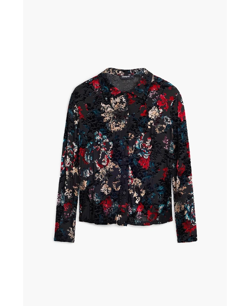 Desigual Women's Buttoned floral tulle T-shirt