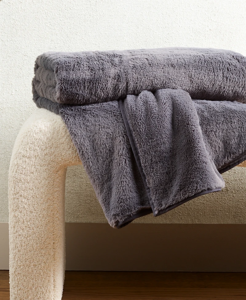 Hotel Collection Double-Sided Faux-Fur Throw, 50" x 70", Macy's Exclusive