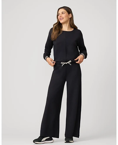 Cable & Gauge Boat Neck Top Wide Leg Pant Lounge Set