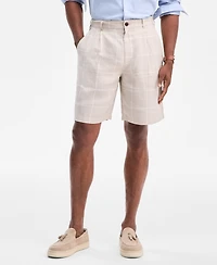 Club Room Men's Classic-Fit Window Pane Linen Shorts, Macy's Exclusive
