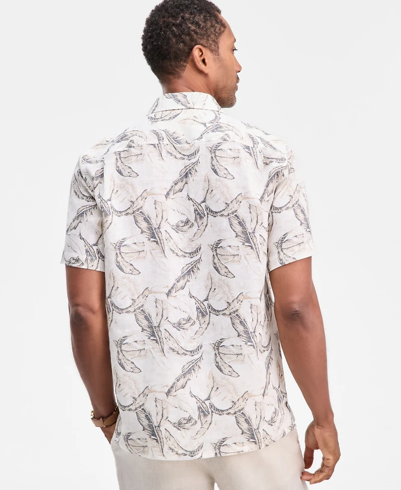 Club Room Men's Casa Regular-Fit Floral Button-Down Linen Shirt, Macy's Exclusive