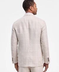 Club Room Men's Classic-Fit Window Pane Linen Blazer, Macy's Exclusive