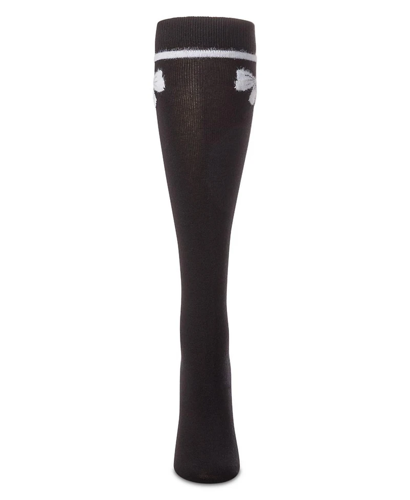 Memoi Big Girls Fuzzy Bow Knee High Socks