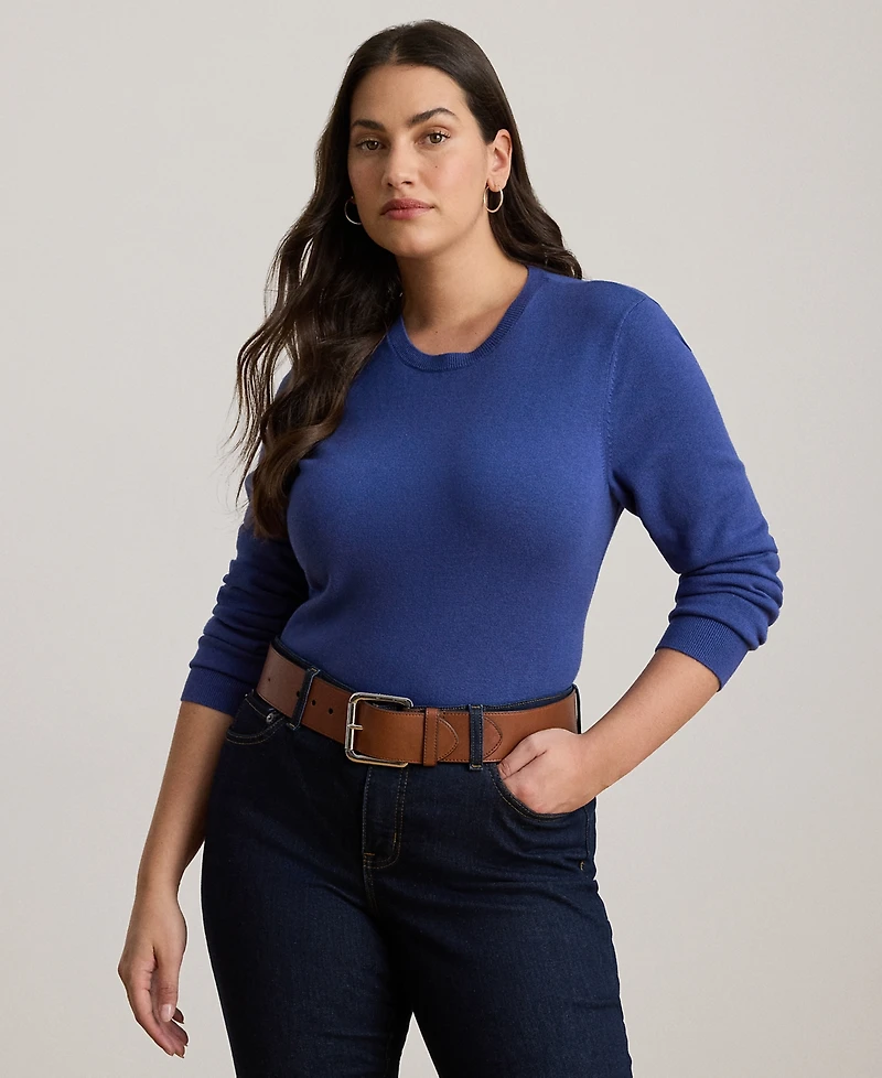 Lauren Ralph Plus Crewneck Long Sleeve Sweater