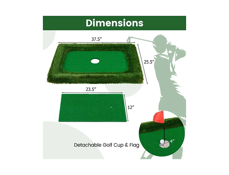 37.5 x 25.5 Inch Floating Golf Green Pool Chipping Mat