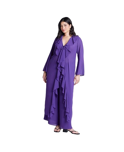 Eloquii Women's Plus Size Dramatic Ruffle Duster