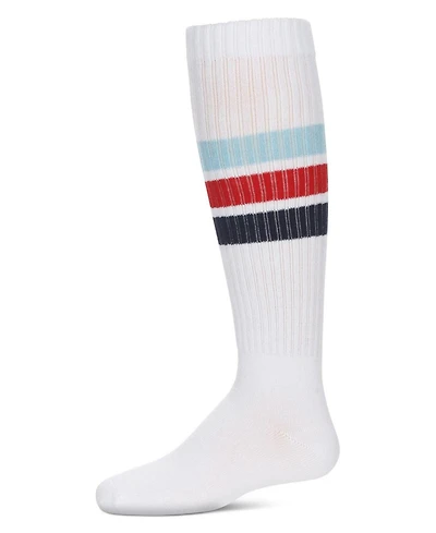 Memoi Little Girls Triple Stripe Knee High Socks