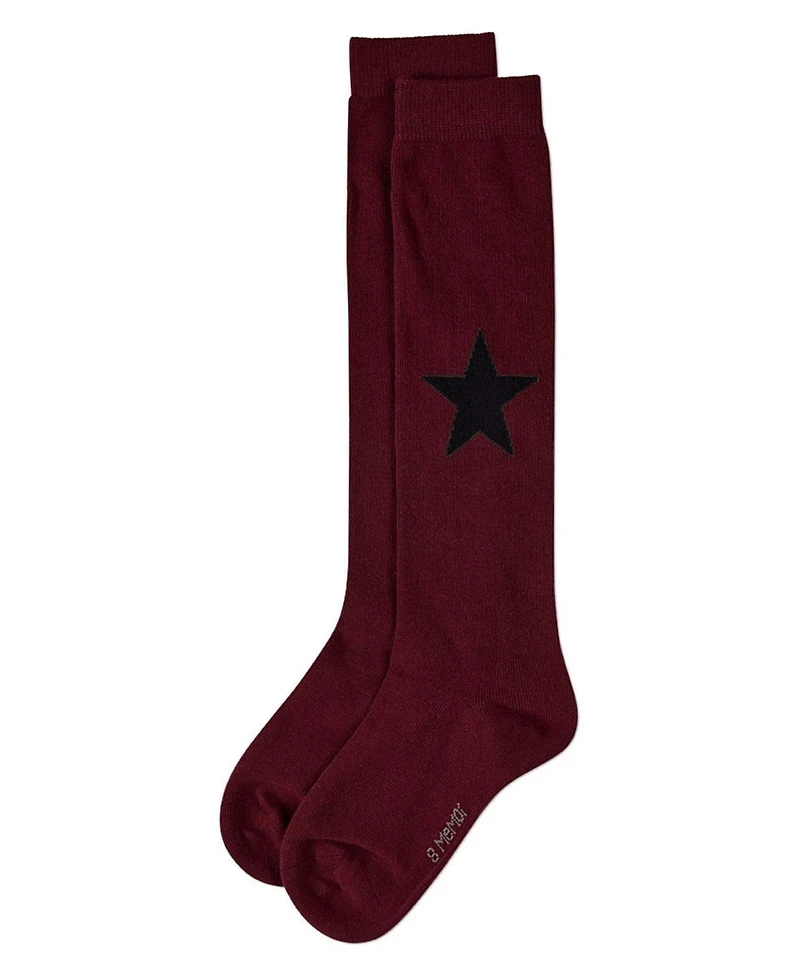 Memoi Girls Cotton-Rich Star Themed Knee Sock
