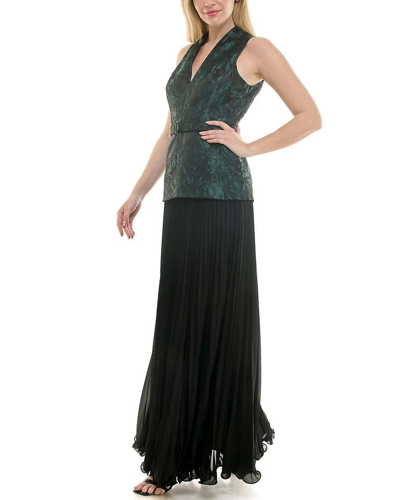 Taylor Women's V-Neck Pleat Detail Dress