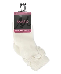 Memoi Infant Ruffle Eyelet Cotton Blend Anklet Socks