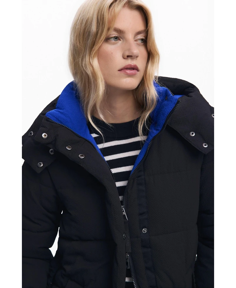 Desigual Women's Long padded jacket with belt
