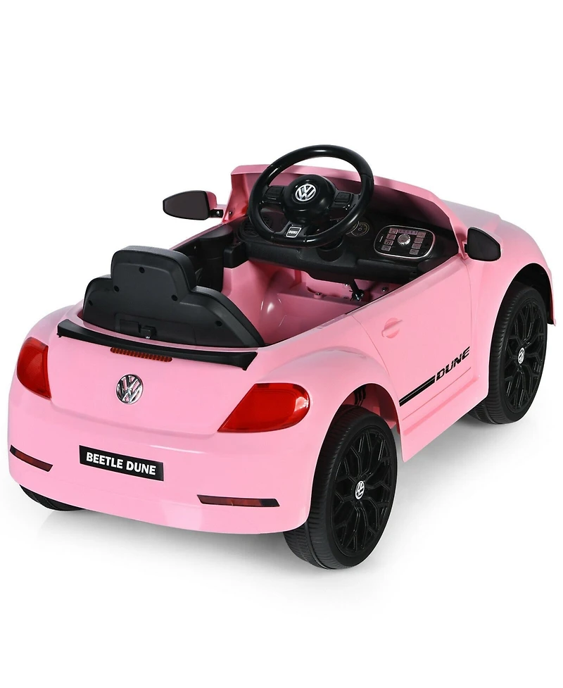 Volkswagen Beetle Kids Electric Ride-On Car with Remote Control - Pink
