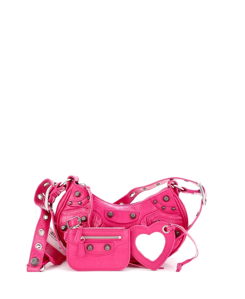 Pre-Owned Balenciaga Xs Le Cagole Giant Studs Shoulder Bag Leather