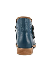 Azura Spring Step Pristina Leather Bootie with Double Decorative Buckles and Inside Zipper