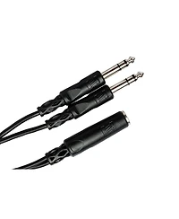 Hosa Technology 6" Stereo 1/4" Female to Two Stereo 1/4" Male Y-Cable
