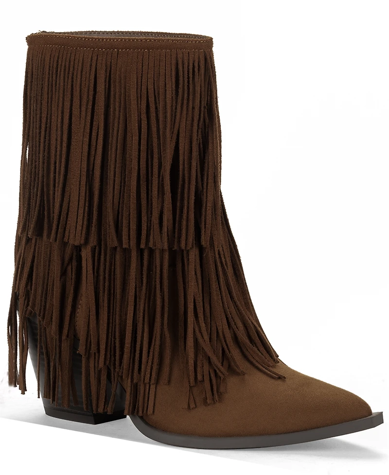 Wild Pair Women's Leonie Fringe Booties, Macy's Exclusive