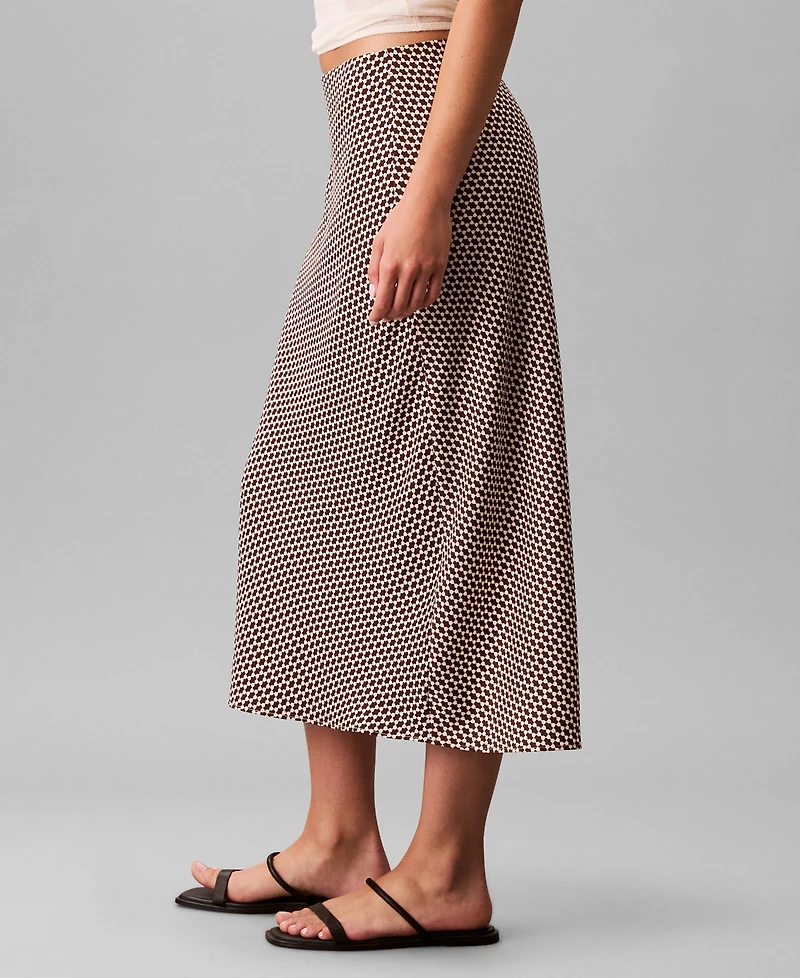 Calvin Klein Women's Printed Midi Slip Skirt