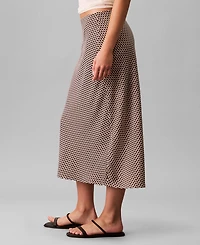 Calvin Klein Women's Printed Midi Slip Skirt