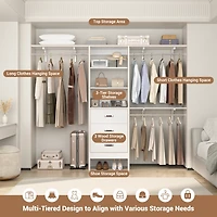 8FT Walk Closet Organizer with 3 Shelving Towers