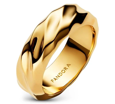 Pandora Rippled Wide Band Ring