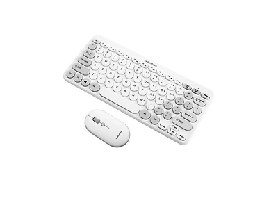 RadioShack Wireless Keyboard And Mouse White Combo, 2.4G Wireless Keyboard And Mouse Set, Slim Design, Quiet Typing, Long Battery Life 2607124