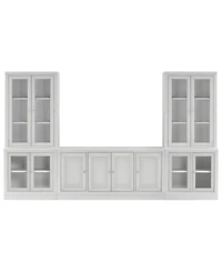 Furniture Amren 65" Wood 4 Door Console with Door Hutches and 2 Door Bases