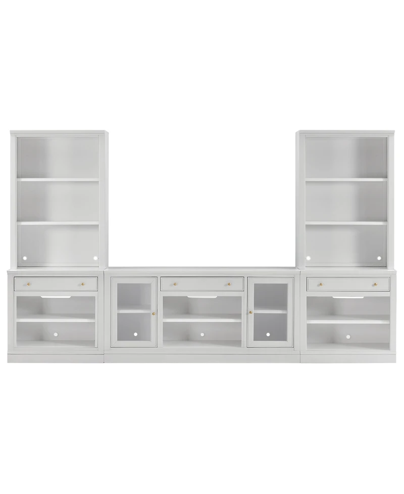 Furniture Amren 65" Wood 2 Door Console with Open Hutches and Open Bases