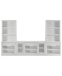 Furniture Amren 65" Wood 2 Door Console with Open Hutches and Open Bases