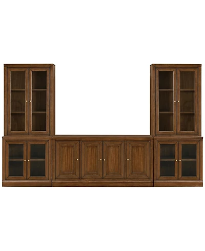 Furniture Amren 65" Wood 2 Door Console with Hutches and Bases