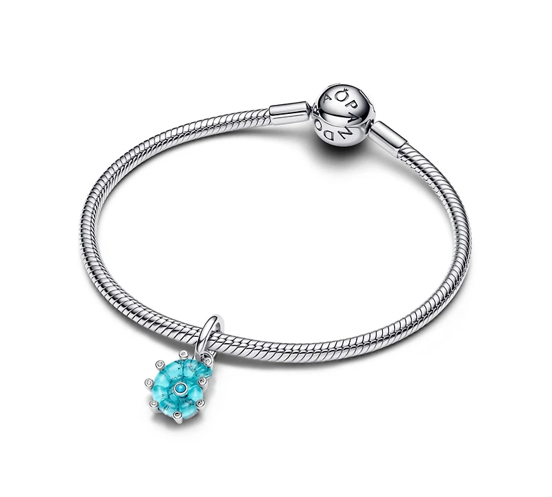 Pandora Blue Murano Glass Sea Snail Dangle Charms