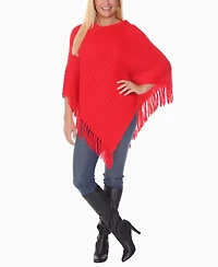 White Mark Women's Pullover Knit Poncho Sweater