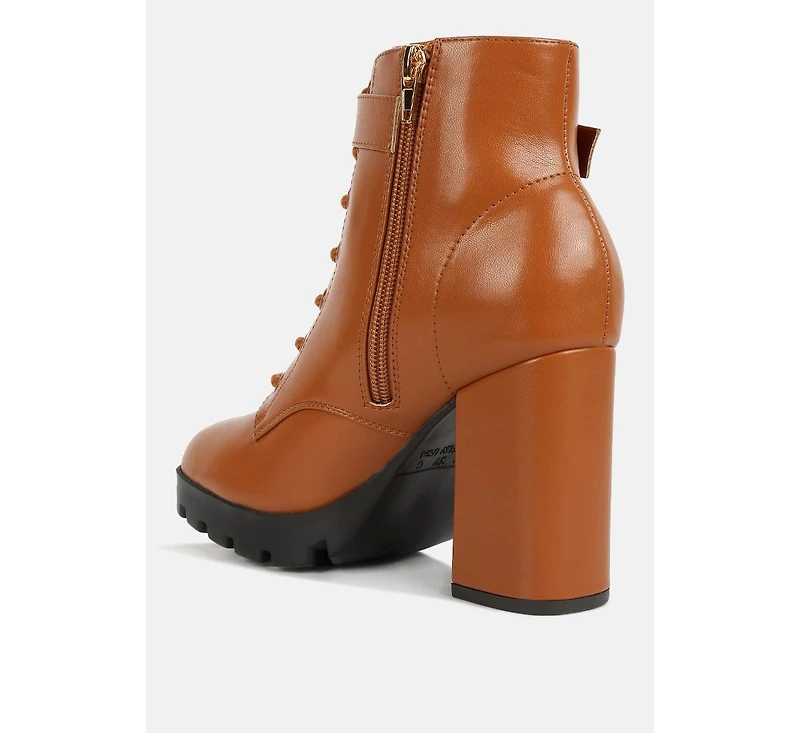 Womens grahams faux leather lace up boots