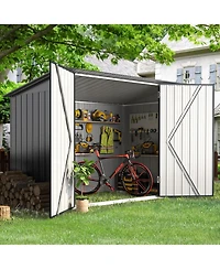 Aecojoy 7'x3' Outdoor Horizontal Bike Storage Shed