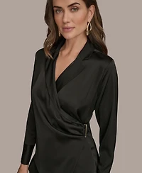 Donna Karan New York Women's Long-Sleeve Collared Blouse