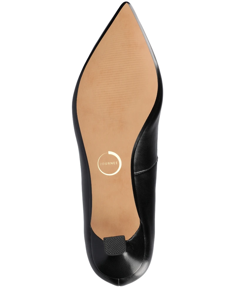 Journee Collection Women's Pammie Pointed Toe Kitten Heel Dress Pumps